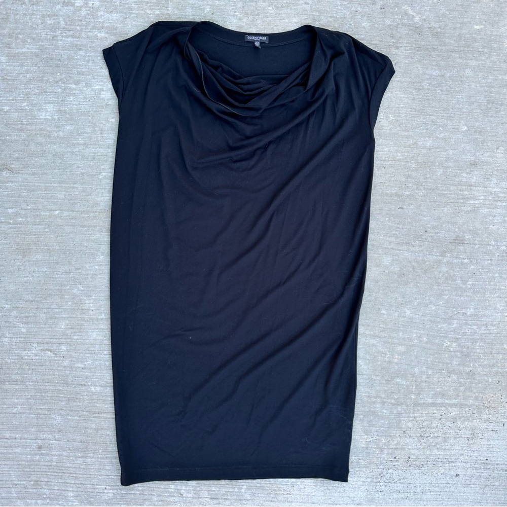 Eileen Fisher Tshirt Dress Black Small Petite